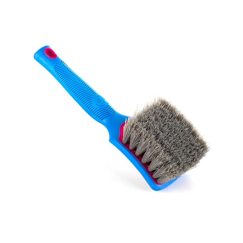 Detail Factory - ProGrip Tire Brush - Ergonomic ProGrip Handle, Stiff Synthetic Bristles, Ergonomic Design, Clean Your Tires with Ease - Octane Underglow - color: Pink/Blue, size: Standard
