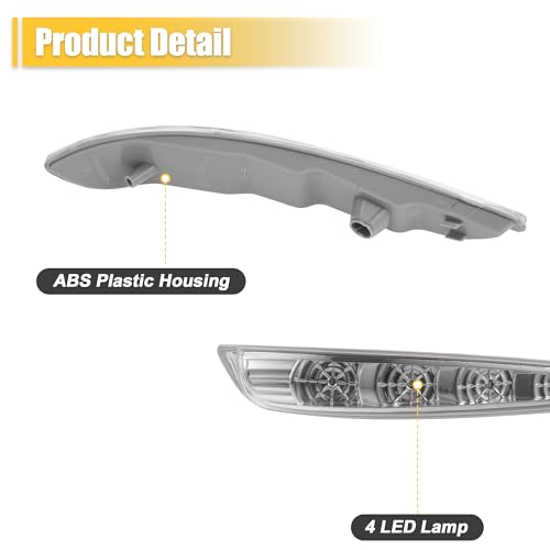 X AUTOHAUX 1 Pair Car 4 LED Front Left and Right Side Mirror Turn Signal Light 87613-3S000 87623-3S000 for Hyundai Sonata 2011-2014