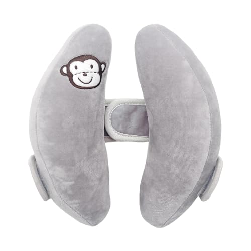 Baby Travel Pillow, Adjustable Head Neck Pillow for Infant Car Seat, Stroller Headrest Pillow for Infants, Banana Travel Headrest Pillow, Comfortble Toddler Neck Pillows for Pushchair, Gray - color: Grey