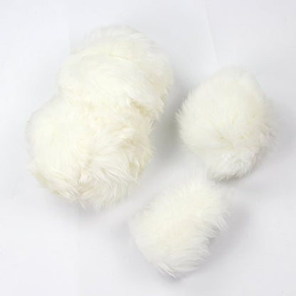 Yontree Fashion Fluffy Steering Wheel Covers for Women/Girls/Ladies Australia Pure Wool 15 Inch 1 Set 3 Pcs (White) - color: White, size: Long Wool