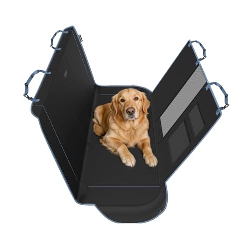 Skechers Dog Car Seat Cover for Pets GOGA MAT, Seat Extender for Dogs Waterproof Seat Cover Hammock Heavy Duty Scratch Proof Nonslip Durable Back Seat Covers for Cars Trucks and SUVs,Black - color: Black