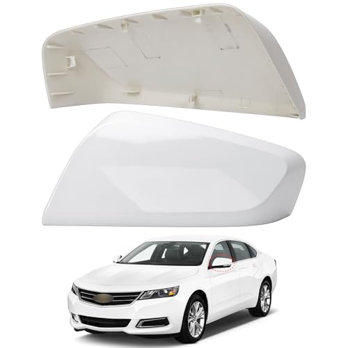 Driver Side Mirror Cover Replacement for Chevrolet Chevy Impala 2014 2015 2016 2017 2018 2019 2020 - Left Side Mirror Covers, Rear View Mirror Cap Accessories White - color: White, size: Driver Side (Left)