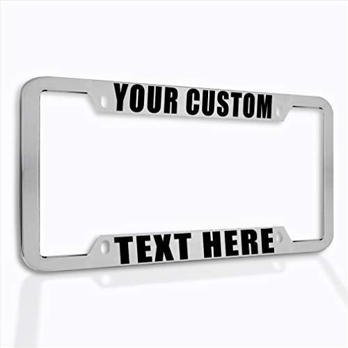 Speedy Pros Funny License Plate Frame Custom Personalized Text Zinc Cute Car Accessories License Plate Holder Chrome 4 Holes 1 Frame