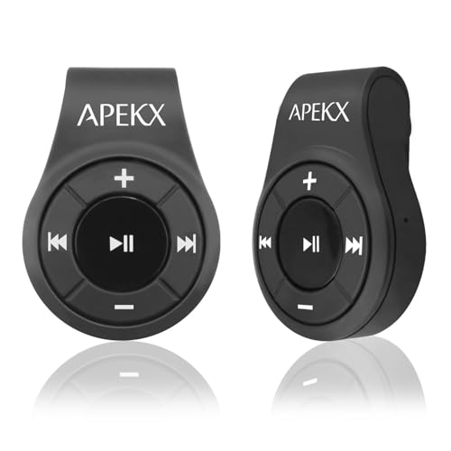 APEKX Clip Bluetooth Audio Adapter for Headphones, Headset, Speaker, Wireless Receiver with MIC for Hands-Released Call and Music