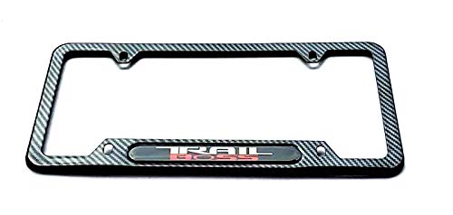 Stainless Steel Trail Boss Rust Free Sport License Plate Cover Frames Holder with Screw Caps for Chevrolet GMC Trail Boss (1x CB) - color: 1x Carbon Fiber