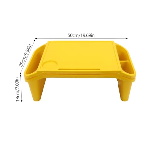 6 Pack Kids Lap Desk with Storage Slots, Stackable Portable Kids Lap Tray, 19.69" L X 9.84" W X 7.1" H Plastic Table Kids Activity Tray for Writing Eating Drawing Reading (Red, Green, and Yellow) - color: Red+green+yellow