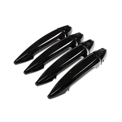 Car Carbon Fiber Texture Exterior Door Handle Cover Compatible with BMW X1 F48 2016 2017 X5 X6 F15 F16 2014-2017 ABS Protective Trim(Bright Black) - color: Bright black