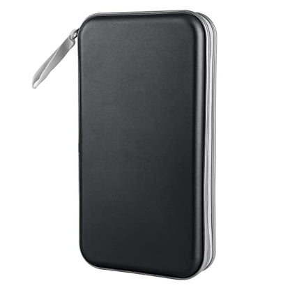 Siveit CD Case, DVD Case Holder 96 Capacity Hard Plastic CD DVD Disc Cases Storage Binder Wallet for Car Home Office Travel (Black) - color: Black