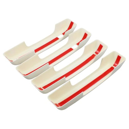 Oxford White Exterior Door Handle Covers Trim Set for Ford F-150 Bronco 2021-2024 F-250 F-350 F-450 F-550 Super Duty 2023 2024 w/ 2 Smart Keyholes Front Rear Left and Right Side