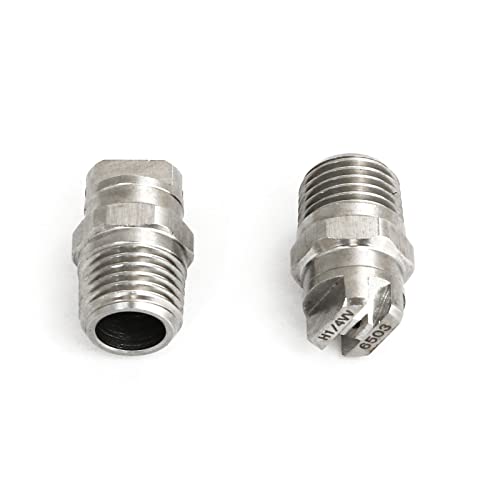 heyous 2pcs 1/4 Inch High Pressure Washer Spray Fan Nozzle Tip 65 Degree Stainless Steel Pressure Washer Parts & Accessories