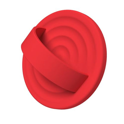 Magnetic Phone Grip Ring Holder, Liquid Silicone Magnet Cell Phone Grip Finger Loop, Compatible with Magsafe, Back of Phone for iPhone 17/16/15/14/13/12 Series, Red - color: Red
