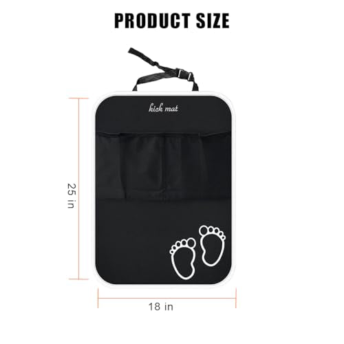 Bittwee Car Kick Mats Backseat Organizer, 2PCS 2 in 1 Anti Kick Waterproof Back Seat Protector with 2 Storage Pockets, Large Capacity Auto Seat Accecories for Pets Kids, Universal Fit
