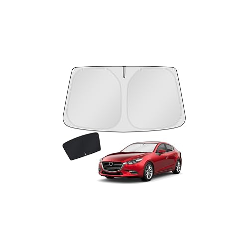 KUST Windshield Sun Shade for Mazda 3 2014 2015 2016 2017 2018 Mazda3 Accessories Hatchback/Sedan Custom Fit Sunshade Foldable Sun Visor Protector Blocks UV Rays Keep Your Car Cooler - size: FOR | Mazda 3 2014-2018