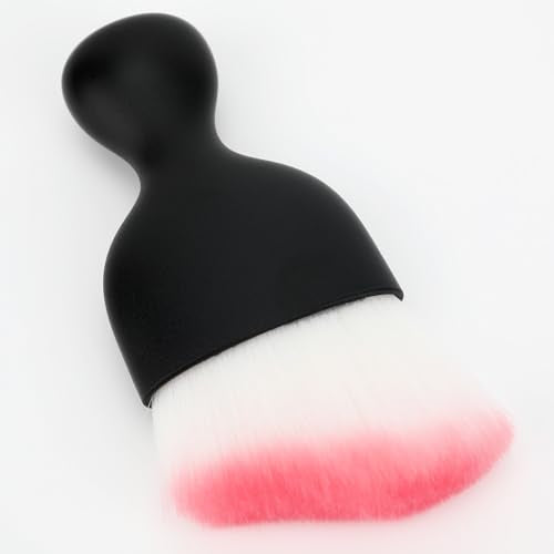 Car Detailing Brush, Soft Bristle Cleaning Brush, Scratch-Free Auto Duster Tool for Dashboard, Air Vents, Leather & Interior Cleaning (Black&Pink) - color: Black&Pink