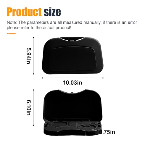 Car Cup Holder Tray, Foldable Detachable Car Headrest Backseat Organizer, Multifunctional Adjustable Food Table Tray, Universal Auto Travel Accessories for Most Cars/Trucks/SUVs (Black) - color: Black