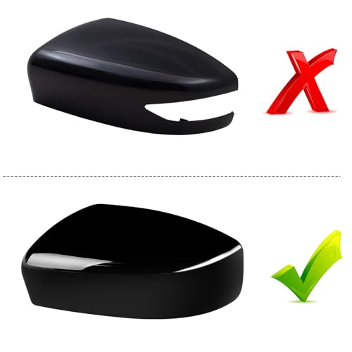 Moonlinks Compatible with Nissan Sentra 2013 2014 2015 2016 2017 2018 2019 Left Side Mirror Cover Replacement, Glossy Black Left Driver Side Door Rearview Mirror Cap Trim - size: Left Black