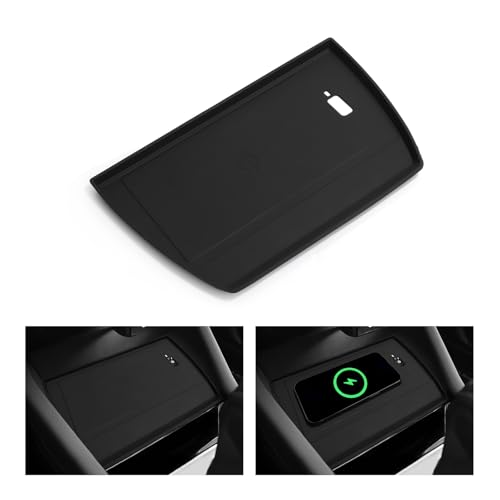 SMABEE Center Console Wireless Charging Protective Mat for Subaru Forester 2025 Accessories Silicone Non-Slip Pad Interior (Only Fit for Wireless Charging) Black - size: Wireless Charging Protective Mat