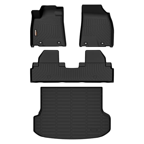 Binmotor-All Weather Floor Mats Cargo Liner Set for 2010-2015 RX / RX350 / RX450h,2 Rows Floor Mats with Cargo Mat Set,TPE Rubber Liners for RX Accessories-Black - style: 4) Car Mats for Lexus RX (2010-2015)