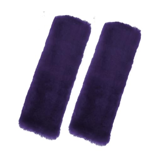 Andalus Genuine Sheepskin Car Seat Belt Cover Pad – Soft Fuzzy, Comfy Fluffy Seatbelt Covers, Shoulder Pad Neck Cushion Protector, Car Accessories for Woman, Man, Girl (Lilac, 2-Pack) - color: Lilac