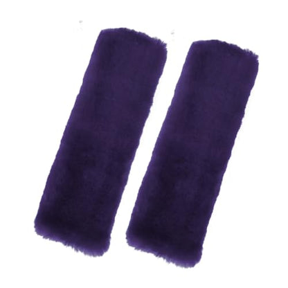 Andalus Genuine Sheepskin Car Seat Belt Cover Pad – Soft Fuzzy, Comfy Fluffy Seatbelt Covers, Shoulder Pad Neck Cushion Protector, Car Accessories for Woman, Man, Girl (Lilac, 2-Pack) - color: Lilac