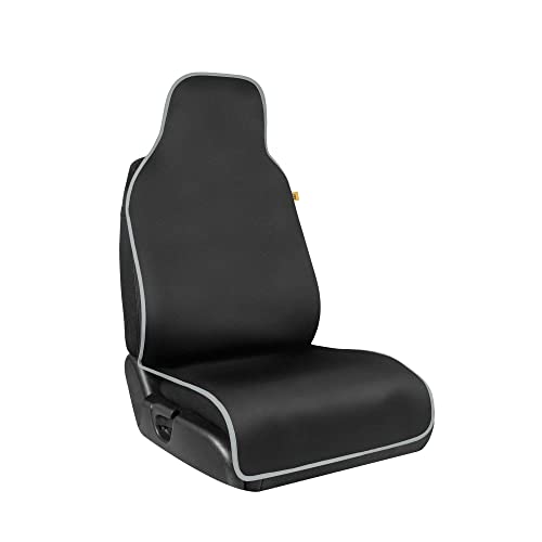 CAT® Waterproof Car Seat Cover for Front Seats, 1 Piece with Gray Trim – Durable Neoprene Seat Cover for Cars, Universal Fit for Most Cars Trucks SUV, Ideal Seat Protector for Vehicle Car Seats - color: Black with Gray Trim, size: 1 Piece