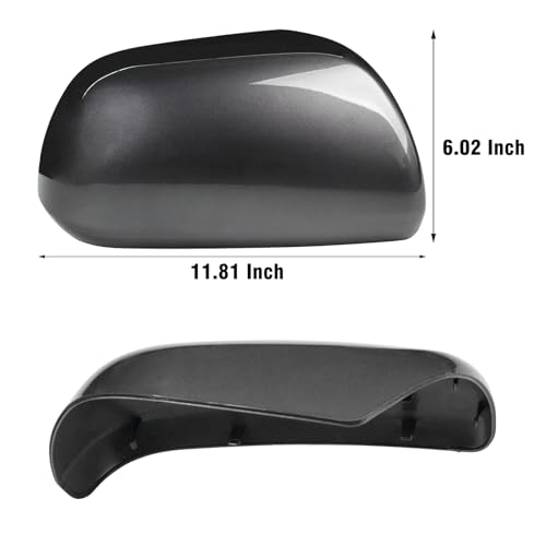 Moonlinks 1Pair Compatible with 2012 2013 2014 2015 2016 2017 2018 2019 2020 Toyota Sienna Mirror Cover Replacement, Gray Left Driver Side&Right Passenger Side Door Rearview Side Clip-on Mirror Cap - color: Pair Gray