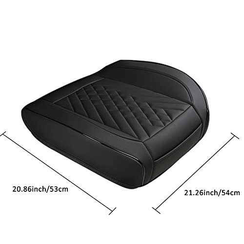 GIANT PANDA Premium PU Leather Front Car Seat Cover Protector Anti-Slip Bottom Seat Cover Fits 95% of Vehicles, Wrapping Around The Bottom (1 Pack - Black) - color: Front Seat Black, size: 1 Piece Standard Size