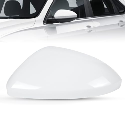DERI Driver Side Mirror Cap Compatible with Volkswagen Jetta 2019 2020 2021 2022 2023 2024 2025, Left Side Mirror Cover fit for VW Jetta US Version Without Turn Signals, Super white - color: White, size: Driver Side