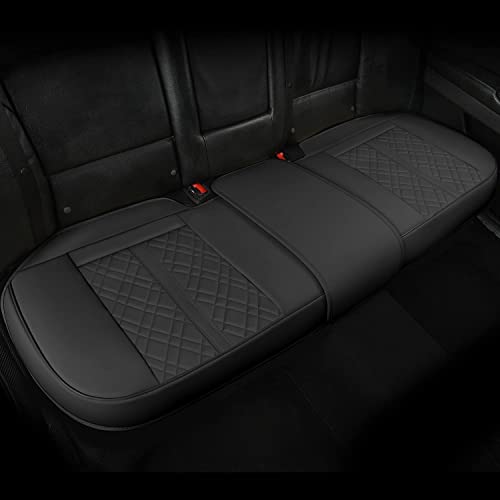 SanQing PU Leather Car Back Seat Covers - Universal Protector for Seat Bottoms - Works with 90% Vehicles (Sedan SUV Truck Mini Van) - Anti-Slip (Black Rear) - color: black rear