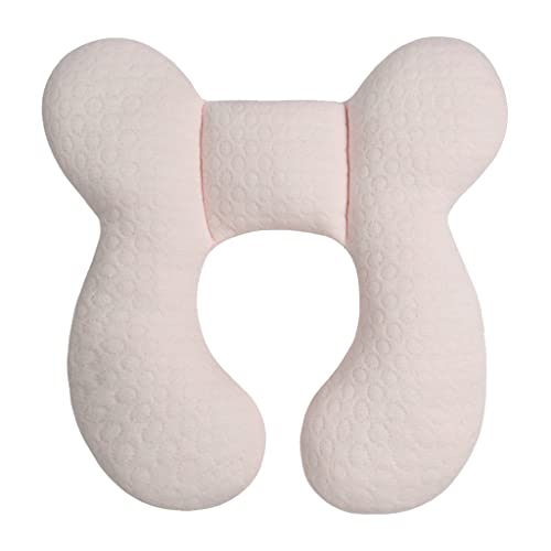 Upgraded Baby Head Support Pillow for Newborn Toddler, Soft Cotton Baby Travel Pillow for Car Seats and Strollers for Baby, Pink - color: Pink