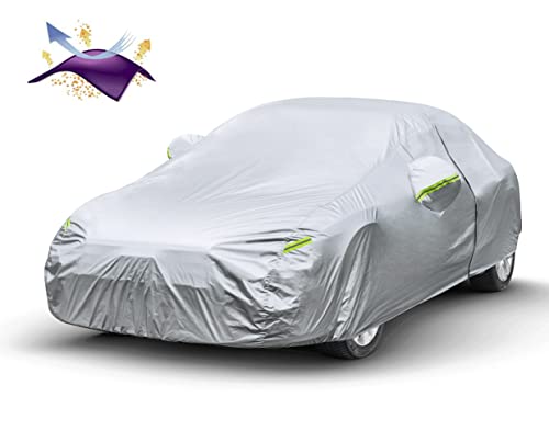 KouKou Oxford Car Cover Waterproof All Weather for Automobiles, Fit Sedan Nissan Versa, Audi A3, VW eos, Hyundai Accent, Volvo S40, etc.(178 X 68 X 59 inch) - size: C1-Fit sedan length ( up to 178")