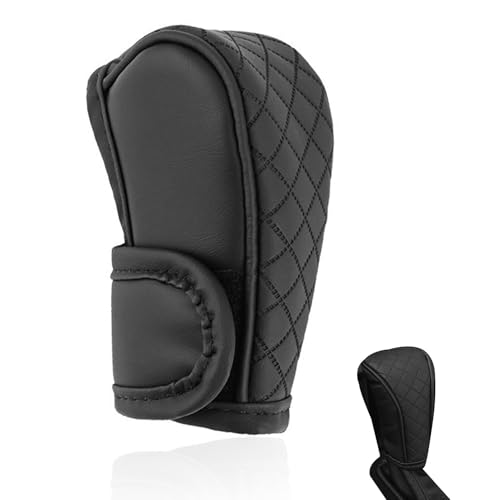 Car Gear Shift Cover, Leather Shift Cover, Waterproof Dust Anti-Slip Gear Shifter Stick Protector, Upgraded Breathable Shifter Knob Handle Decoration, for Truck, SUV (Black) - color: black