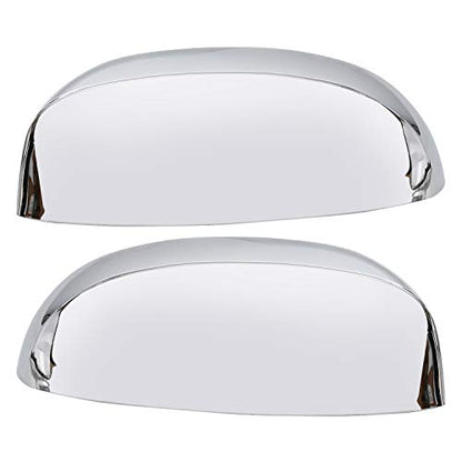 ECOTRIC Chrome Pair Half Mirror Covers Compatible with 2007-2014 Chevy Silverado GMC Sierra Tahoe Avalanche Suburban Yukon Escalade ESV View Upper Mirror Caps Replacement for 25788157 25788156
