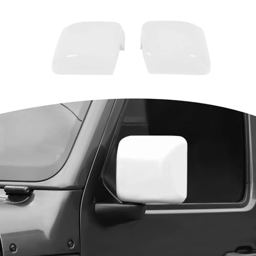 RT-TCZ for Jeep JL Side Mirror Cover Trim White for Jeep Wrangler JL JLU 2018-Present for Gladiator JT 2020-Present White Exterior Accessories 2pcs - color: White