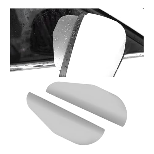 2 PCS Mirror Rain Visor Eyebrow, Rainproof PVC Side Mirror Guards Visor Eyebrow Protector, Auto Exterior Carbon Fiber Rearview Mirrors Rain Cover for Car Truck SUV (Aluminum Silver) - color: Aluminum Silver