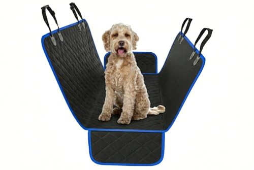 Active Pets Blue Standard Dog Car Hammock Back Seat Cover, Waterproof Backseat Cover Protector for Truck Bench Rear of Sedans or SUVs, Essential Pet Supplies Vacuum or Wipe Clean, Machine Washable - color: Blue, size: Standard (53" x 56")