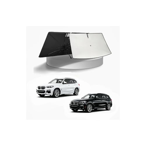 KUST Sun Shade Umbrella for BMW X3 2018-2025 2026 | Custom Fit Windshield Sunshade | Foldable Sunshade with Bendable Handle | Blocks Heat & UV Scratch Resistant Keep Your Car Cool Sunshield - size: For X3 18-26