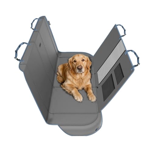 Skechers Dog Car Seat Cover for Pets GOGA MAT, Seat Extender for Dogs Waterproof Seat Cover Hammock Heavy Duty Scratch Proof Nonslip Durable Back Seat Covers for Cars Trucks and SUVs,Gray - color: Gray