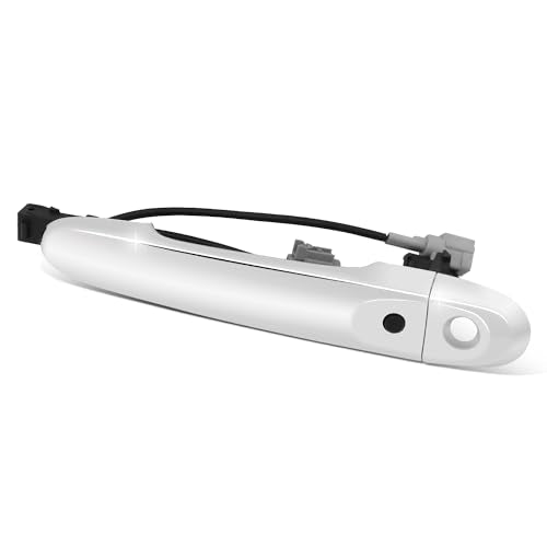 Auto Dynasty Factory Style Front Exterior Car Door Handle Cover with Keyhole and Smart Entry Compatible with Nissan Cube Juke Versa 2009-2019, Driver Left Side, Chrome Black