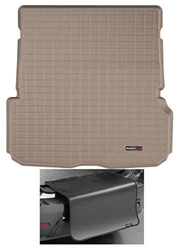 WeatherTech Cargo Trunk Liner with Bumper Protector for Mercedes GLS SUV, GLS-Class, AMG GLS 63 SUV - Behind 2nd Row w/Bumper Protector (411329SK), Tan - color: Tan