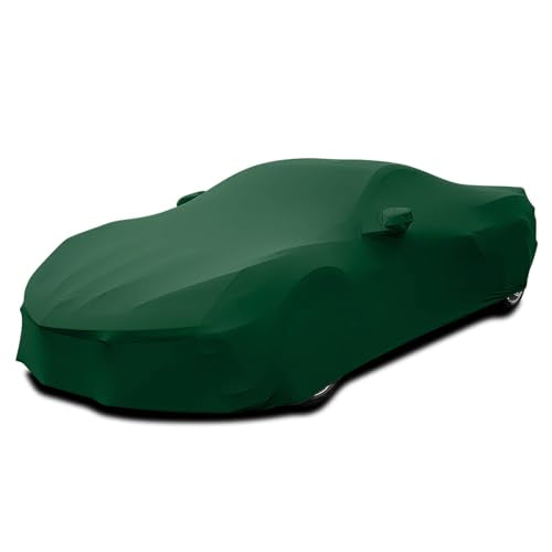 WinPower Indoor Sports Car Cover 181-192 Inch Soft Stretch Breathable Dustproof Scratch Protection Elastic Full Cover for Underground Garage Auto Show, Green - size: L-sport Car(181-192 Inch)