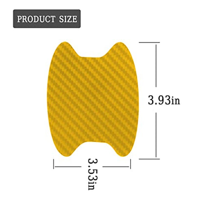 Blilo 8PCS Car Door Handle Sticker, Carbon Fiber, Gold/8PCS, Universal Fit, Door, Metal Finish - color: Gold/8PCS