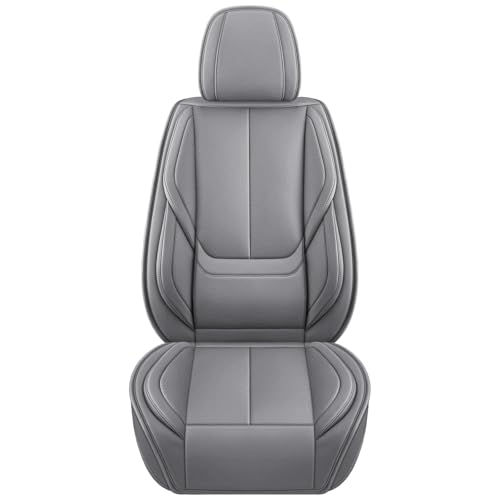 MINGBRON Leather Car Seat Covers,Car Seat Covers Full Set,Automotive Seat Covers 5 Seats,Fit for Most Cars SUV and Most Sedans Grey - color: Grey 3, size: 5 Seat Covers (Front & Rear)