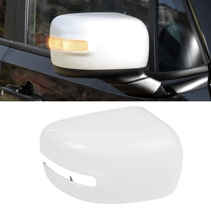 Moonlinks Compatible with Jeep Renegade Right Passenger Side Mirror Cover Replacement 2015 2016 2017 2018 2019,White Right Side Clip-on Mirror Cap With Turn Signal Light Replaces for 5UW61TZZAA - color: Right White