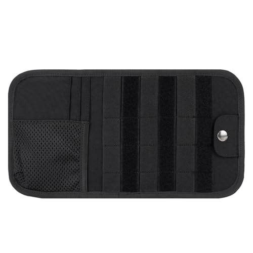 TACNEX Tactical Visor Organizer MOLLE Panel with Zipper Storage Pouch & Sunglasses Holder Car Essentials EDC Gear Tool Pack Vehicle Accessories for Truck Pickup Van SUV ORV (Sun Visor Organizer)