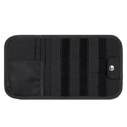 TACNEX Tactical Visor Organizer MOLLE Panel with Zipper Storage Pouch & Sunglasses Holder Car Essentials EDC Gear Tool Pack Vehicle Accessories for Truck Pickup Van SUV ORV (Sun Visor Organizer)