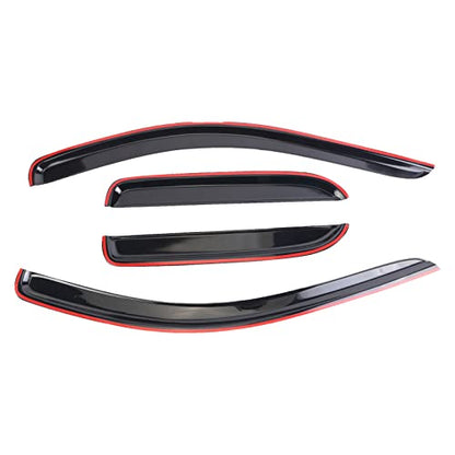 4pcs Window Visors Tape-On for 2002-2008 Dodge Ram 1500, 2003-2009 Ram 2500 & 3500 with Crew/Extended Cab Sun Rain Guard Side Window Wind Deflectors - size: 2002-2008 Dodge RAM 1500/2500/3500 Crew Cab