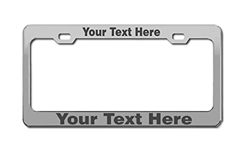 Personalized Metal Stainless Steel License Plate Frame Auto Tag (Chrome-Laser Engraved) - color: Chrome-Laser Engraved