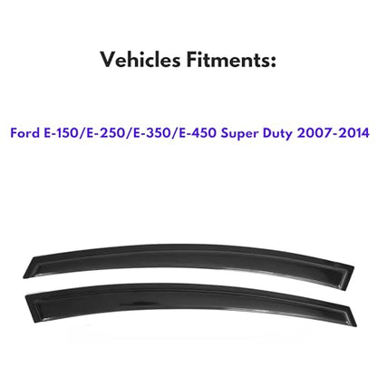 IG Window Visors Fit for 2007-2014 Ford E150 E250 E350 E450 Super Duty, 1983-1994 S10 Blazer/S15 Jimmy, Out-Channel Rain Guards Vent Deflectors 2PC, Truck Accessories for 07-14 E150 E250 E350 E450 - size: 2007-2014 E150/E250/E350/E450