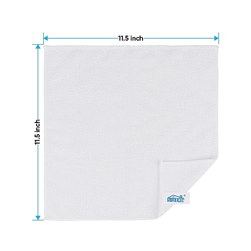 HOMEXCEL White Microfiber Cleaning Cloth, 24 Pack Cleaning Towels for Kitchen, Lint Free, Scratch-Free, Highly Absorbent, and Reusable Cleaning Rags for House, Window and Glass, Cars, 11.5 X11.5 inch - color: White